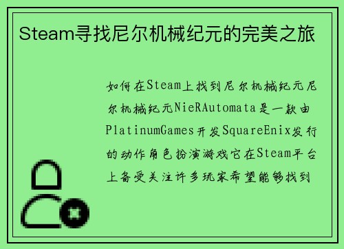 Steam寻找尼尔机械纪元的完美之旅